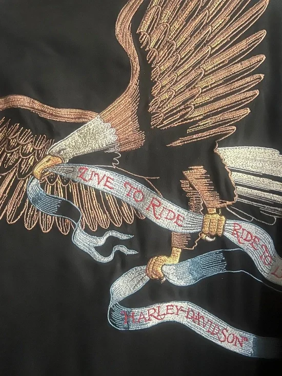 Harley Davidson / Tori Richards Button Front Silk Shirt , Size XXL - Picture 3 of 4